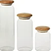 Küchenzubehör^Cristalica Vorratsglas Vorratsdose luftdicht mit Holzdeckel div. Größen