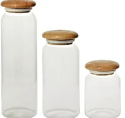 Küchenzubehör^Cristalica Vorratsglas Vorratsdose luftdicht mit Holzdeckel div. Größen