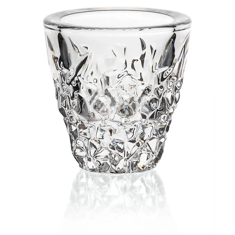 Kerzenhalter^German Crystal Votiv Katarina Gold 10cm , Transparent, aus Bleikristall