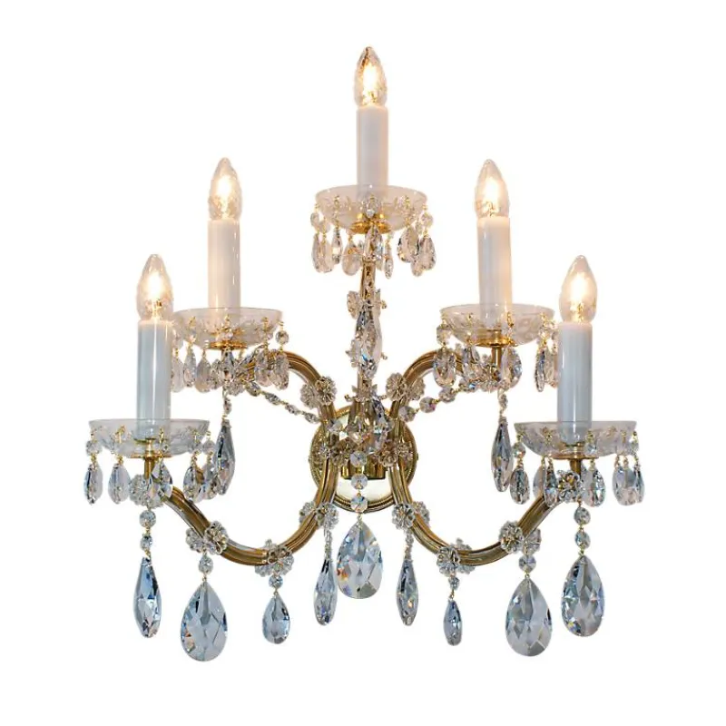 Leuchter & Lampen^Beleuchtung Wandleuchter Anne Erleuchtung, Gold/Transparent, aus Glas