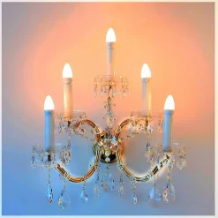 Leuchter & Lampen^Beleuchtung Wandleuchter Anne Erleuchtung, Gold/Transparent, aus Glas