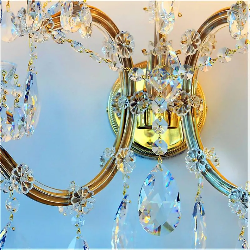 Leuchter & Lampen^Beleuchtung Wandleuchter Anne Erleuchtung, Gold/Transparent, aus Glas