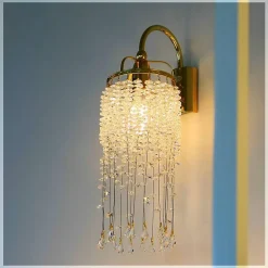 Leuchter & Lampen^Beleuchtung Wandleuchter Emilia Erleuchtung, Gold/Transparent, aus Glas