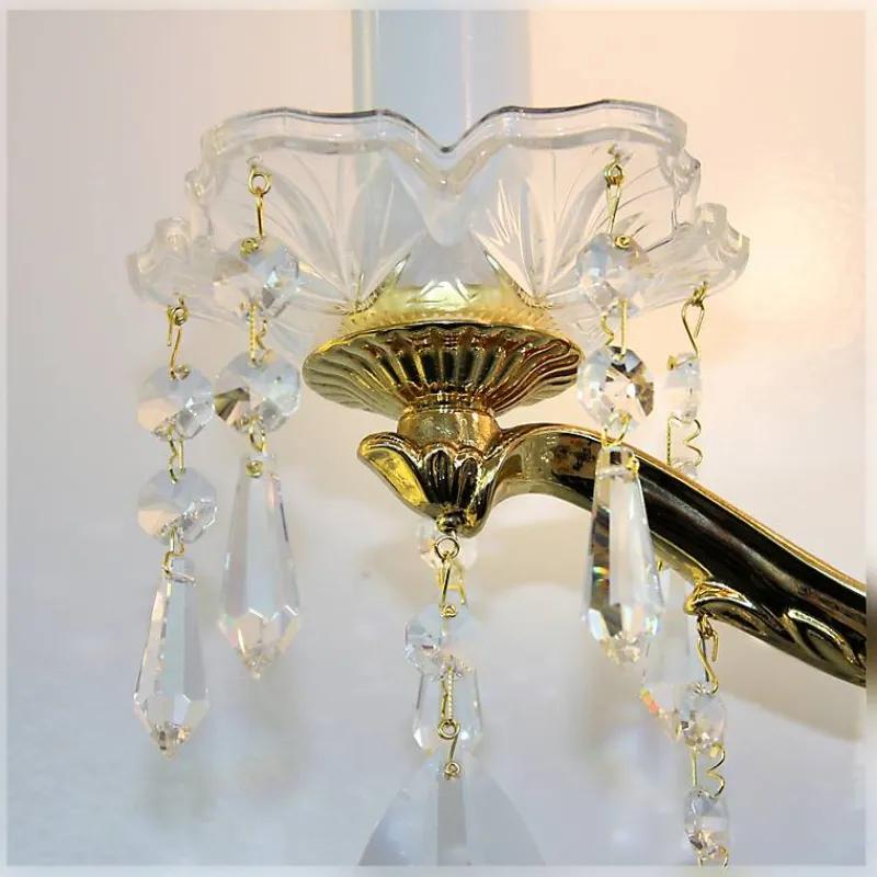 Leuchter & Lampen^Beleuchtung Wandleuchter Helene Erleuchtung, Gold/Bronze/Transparent, aus Glas