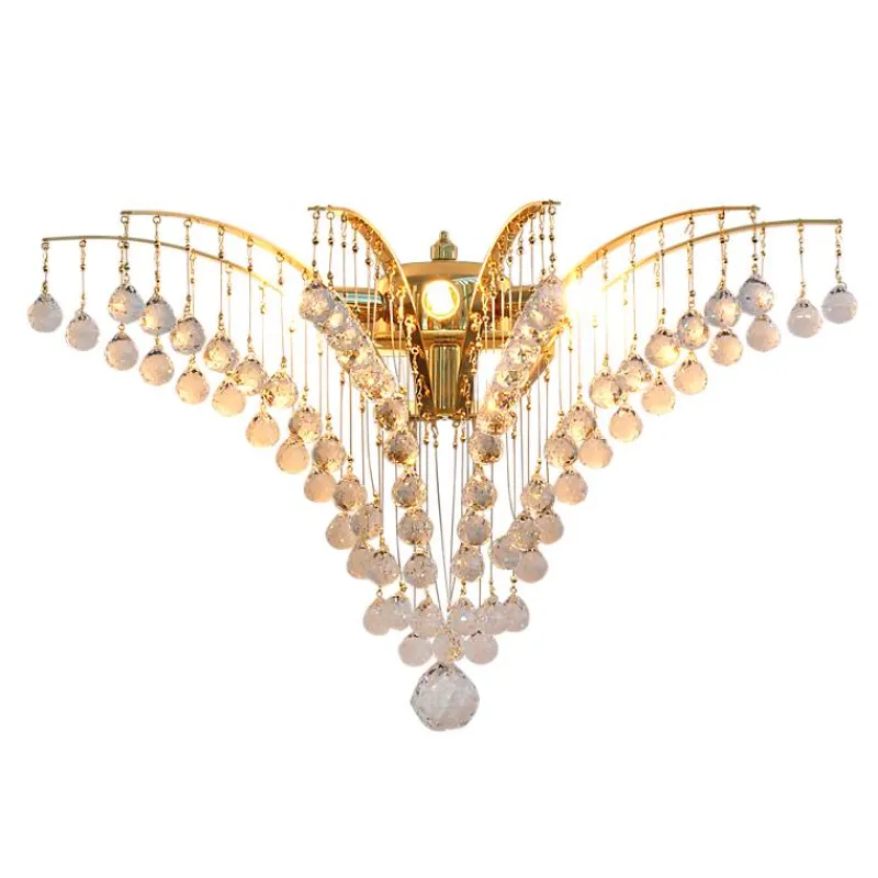 Leuchter & Lampen^Beleuchtung Wandleuchter Jacqueline Erleuchtung, Gold/Transparent, aus Glas