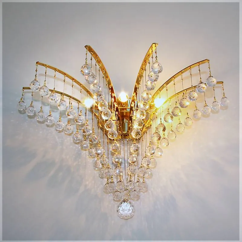 Leuchter & Lampen^Beleuchtung Wandleuchter Jacqueline Erleuchtung, Gold/Transparent, aus Glas