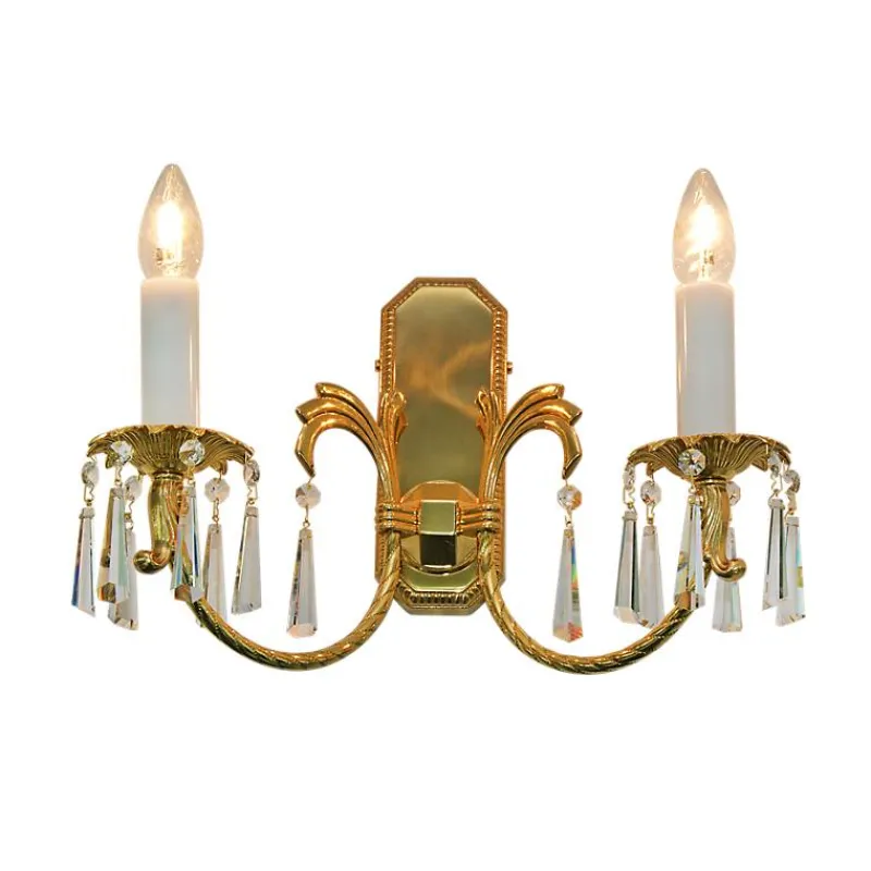 Leuchter & Lampen^Beleuchtung Wandleuchter Julia Erleuchtung, Gold/Transparent, aus Glas