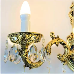 Leuchter & Lampen^Beleuchtung Wandleuchter Leana Erleuchtung, Gold/Transparent, aus Glas