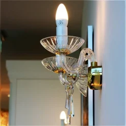 Leuchter & Lampen^Beleuchtung Wandleuchter Marina Erleuchtung, Gold/Transparent, aus Glas