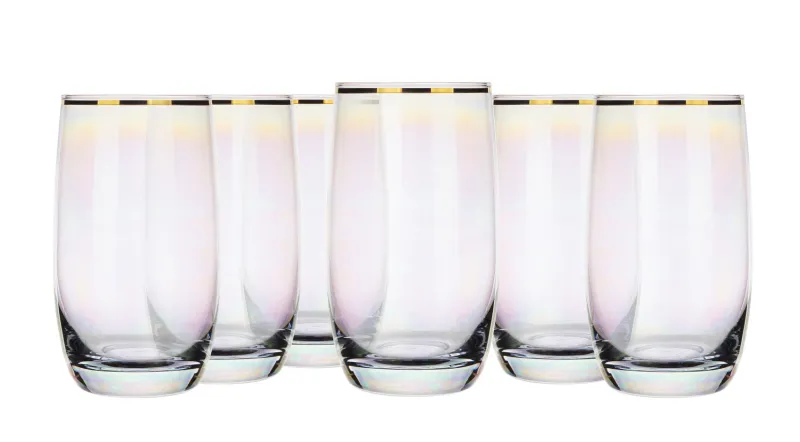 Saft- & Wassergläser|Longdrinkgläser^Cristalica Wasserglas Golden Pearl 320ml