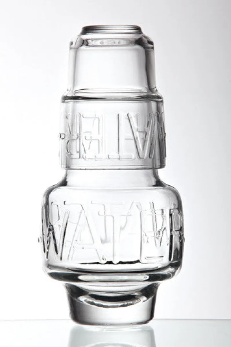 Geburtstag|Kanne & Krug^Cristalica Wasserkaraffe Boston 600ml Krug mit Trinkglas Geschenkset transparent Modern