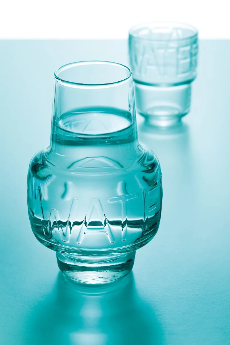 Geburtstag|Kanne & Krug^Cristalica Wasserkaraffe Boston 600ml Krug mit Trinkglas Geschenkset transparent Modern