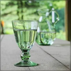 Weingläser^Art Glass Weinglas Thüringer Waldglas grün 200ml Kelch Trinkglas Rotwein Weißwein Handmade