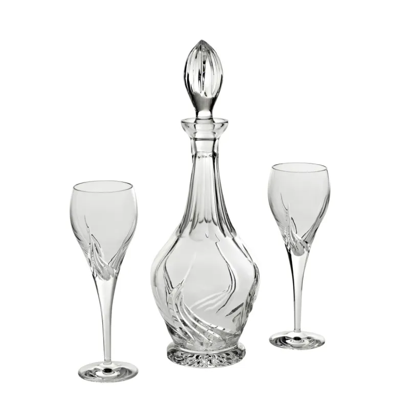 Gläser Mit Karaffe^Cristalica Weinset Karaffe mit 6 Gläsern "Flame"