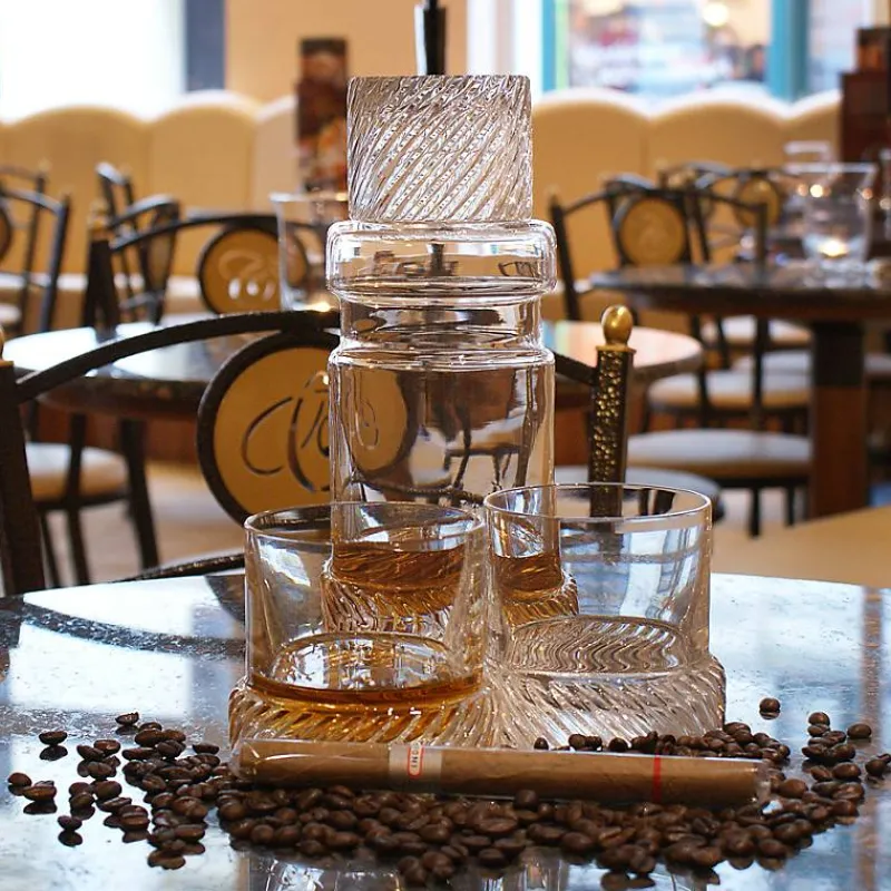 Karaffe & Dekanter^Fan Unikate Whiskydekanter Industrial Elegance 900ml, Transparent, aus Bleikristall