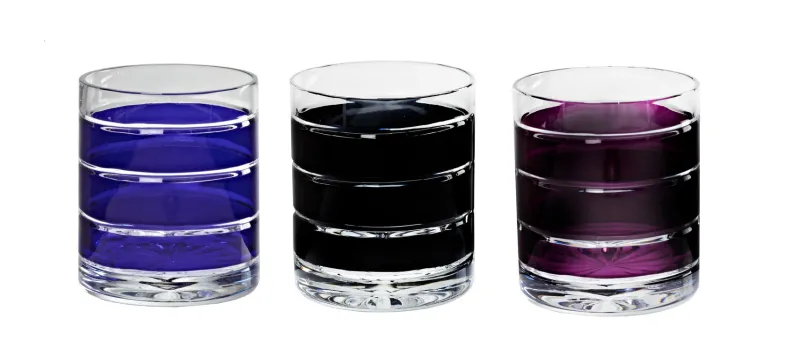 Jubiläum|Geburtstag^Cristalica Kingdom Whiskyglas Whiskybecher Trinkbecher Handgeschliffen Blau Kristall Glas 280 ml