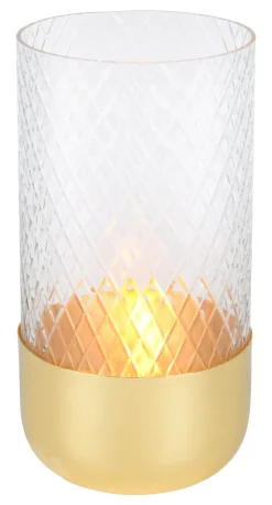 Kerzenhalter^Gift Company Windlicht Deko Vase Glas/Metall klar/gold Marylebone 15,5cm