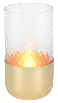 Kerzenhalter^Gift Company Windlicht Deko Vase Glas/Metall klar/gold Marylebone 19cm