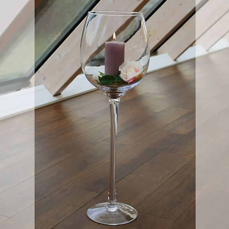 Geburtstag|Xxl^Cristalica Kingdom Windlicht Demi Weinglas XXL Famous 74cm Kerzenhalter Dekogefäß Klarglas Geschenk