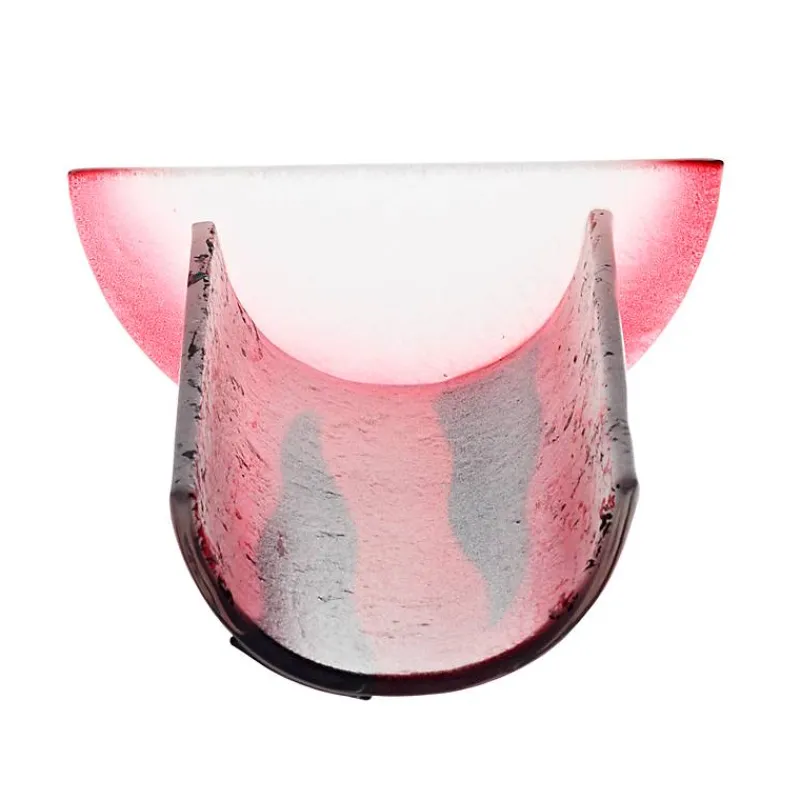 Valentienstag|Kerzenhalter^Art Glass Windlicht Kerzenhalter Tischdeko Terrasse Fusing Glas 15cm weiß rot Handmade