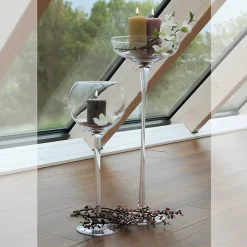 Frauen|Einweihung^Cristalica Kingdom Windlicht Kula Famous 54cm Kerzenhalter Deko Gefäß Schale Klarglas Geschenk