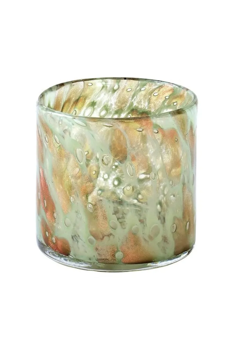 Kerzenhalter^Cristalica Windlicht Linen 8cm Glitzer