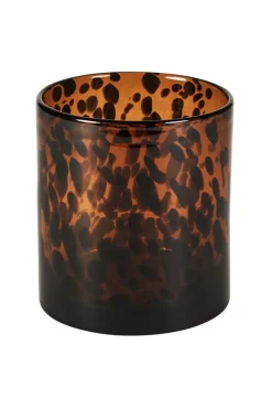 Kerzenhalter^Glaswaren sonstige Windlicht Linen Leo Kerzenglas Votiv mundgeblasen braun