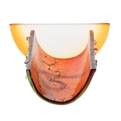 Kerzenhalter^Art Glass Windlicht Teelicht Kerzenhalter Tischdeko Terrasse Fusing Glas 15cm rot Handmade