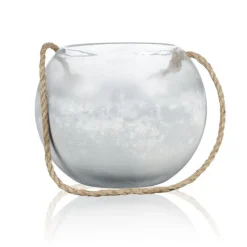 Schalen|Kerzenhalter^Glaswaren sonstige Windlicht zum hängen Rustic 20cm Schale Glasgefäß klar weiß mattiert