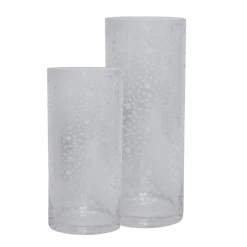 Vasen^Cristalica Zylindervase mit Gravur Punkte transparent