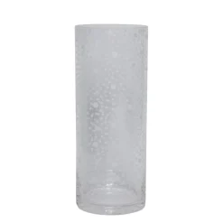 Vasen^Cristalica Zylindervase mit Gravur Punkte transparent